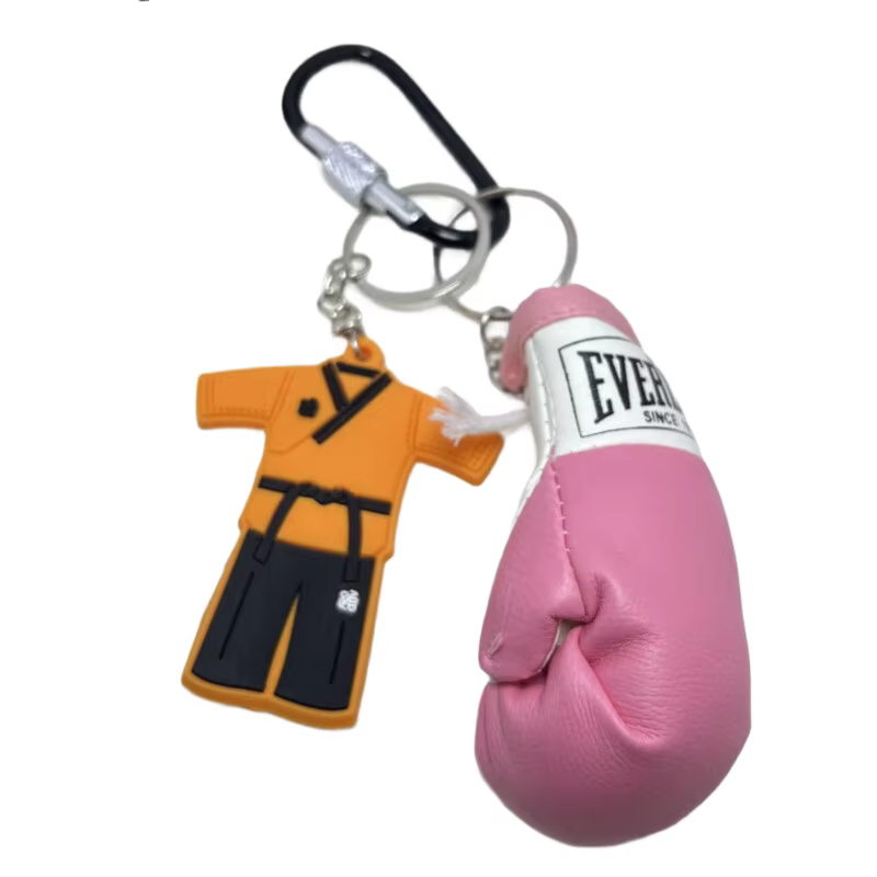 Ensemble de porte-clés gants de boxe tendance en PVC souple