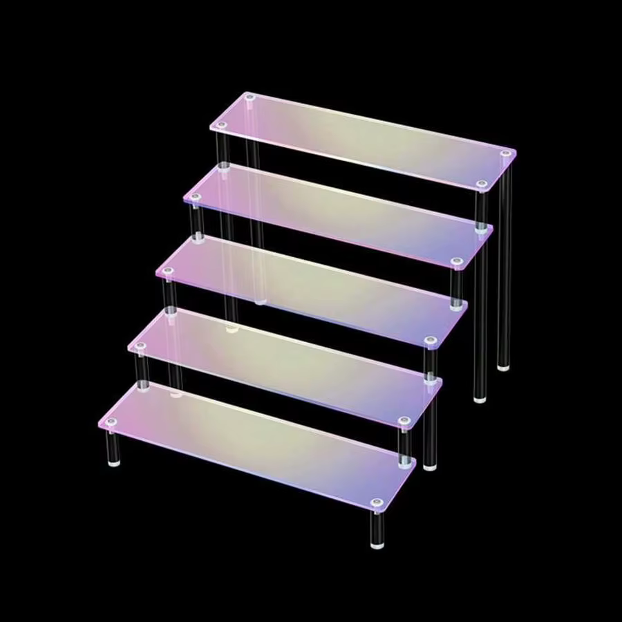 Présentoir en acrylique irisé à 1 à 5 niveaux, étagère sur support pour figurines, objets de collection, Cupcakes, parfums, décoration et organisation de bijoux