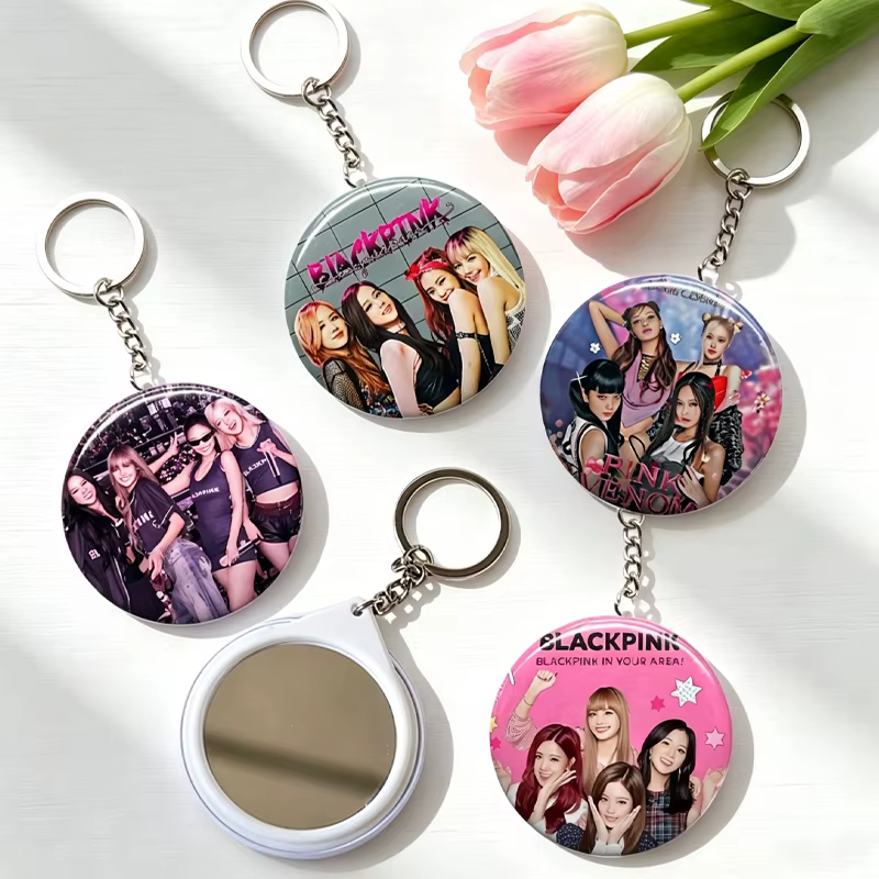Porte-clés Kpop Blackpink tendance avec miroir pour hommes et femmes