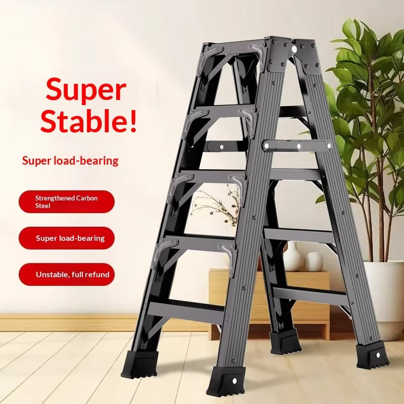 Escabeau pliant robuste à 3 marches en aluminium, escabeau portable pour la maison et la cuisine, stable, antidérapant, renforcé