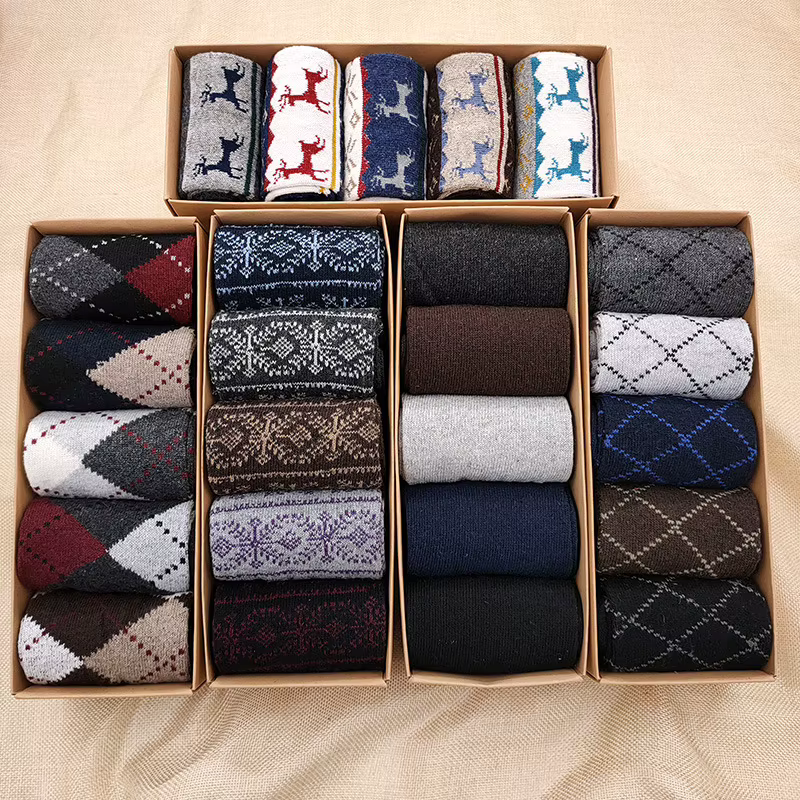 Lot de 5 paires de chaussettes décontractées en coton pour hommes