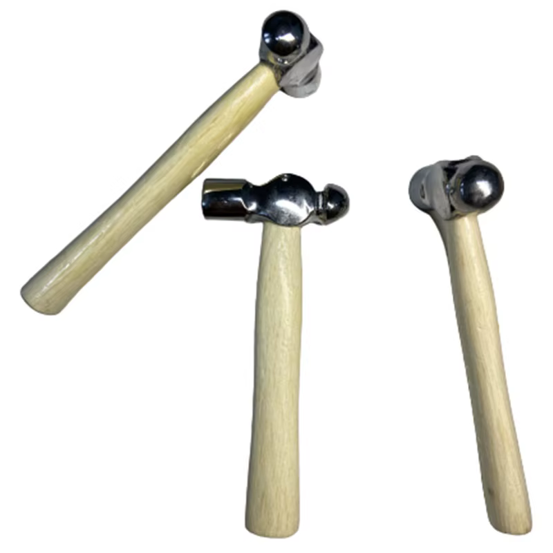 Mini marteau fracassant noyer tête ronde manche en bois