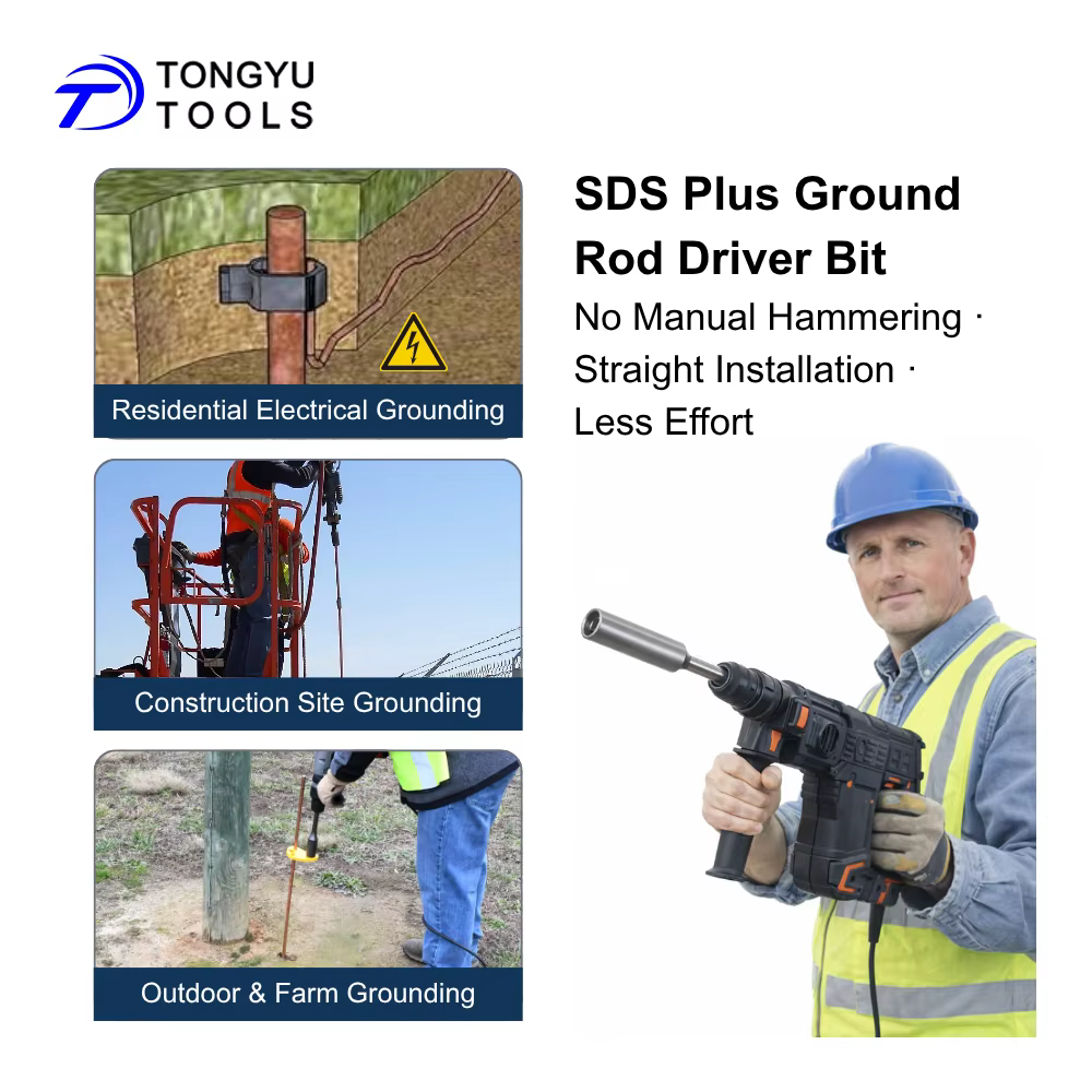 Embout de vissage SDS Plus pour tiges de terre de 1/2