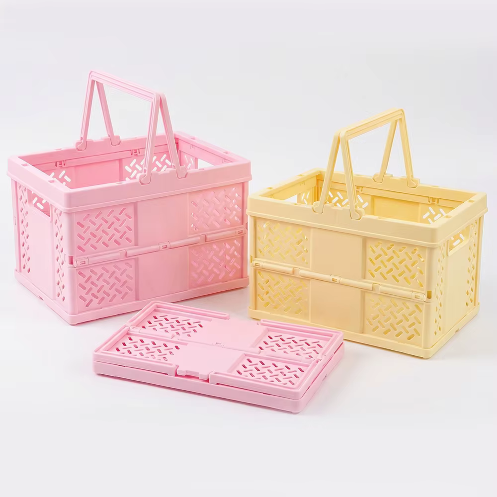 Panier de rangement pliable multifonctionnel avec poignée