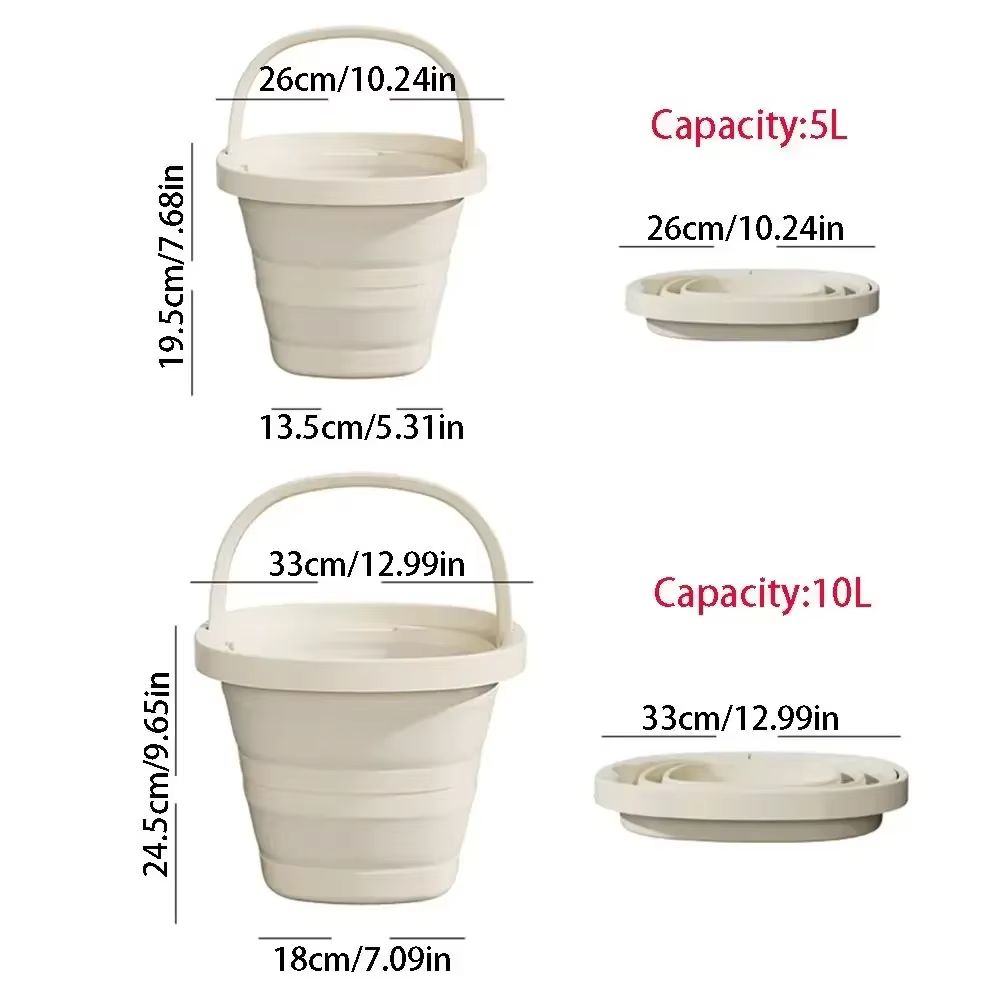 Seau pliable de 10L avec seau en Silicone pliable solide
