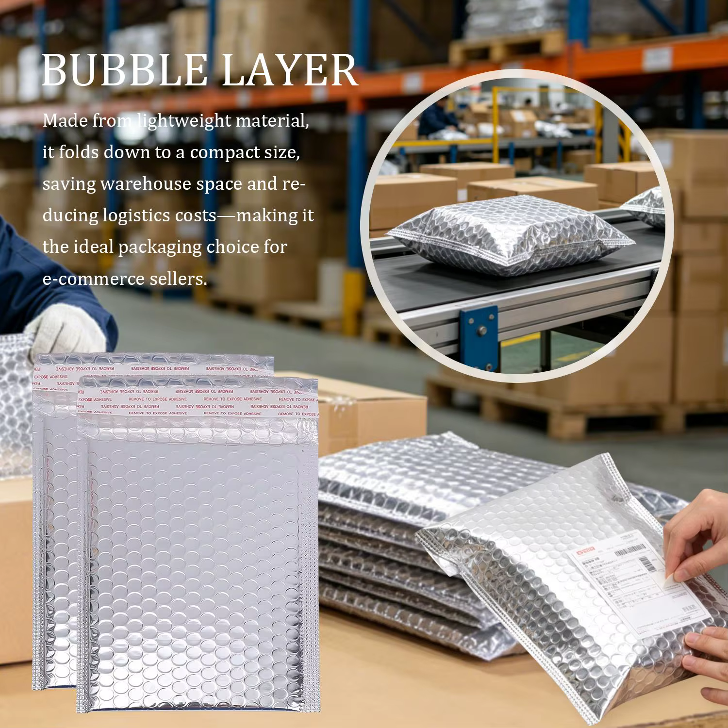 Sacs d'expédition, enveloppes à bulles