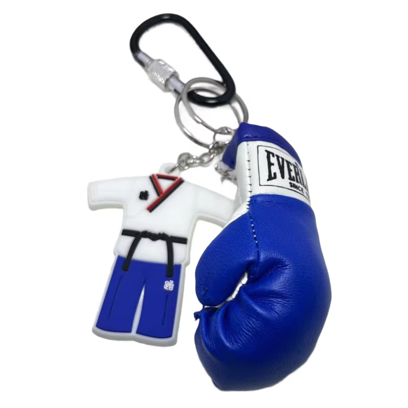 Ensemble de porte-clés gants de boxe tendance en PVC souple