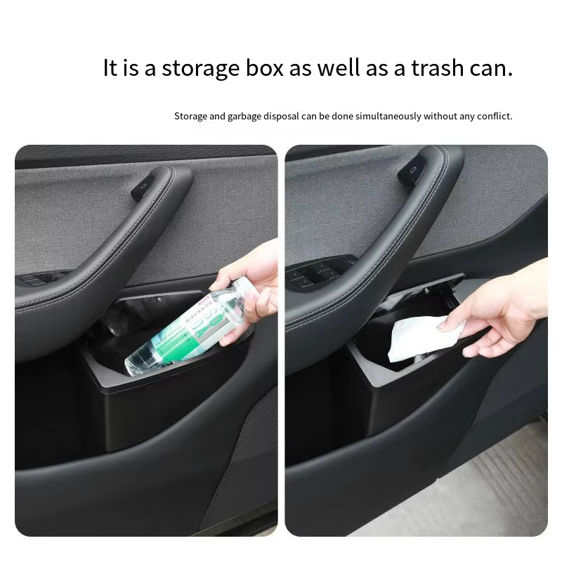 Boîte de rangement multifonctionnelle pour porte de Tesla Model Y Juniper, boîte de rangement pour porte avant de voiture, poubelle de rangement