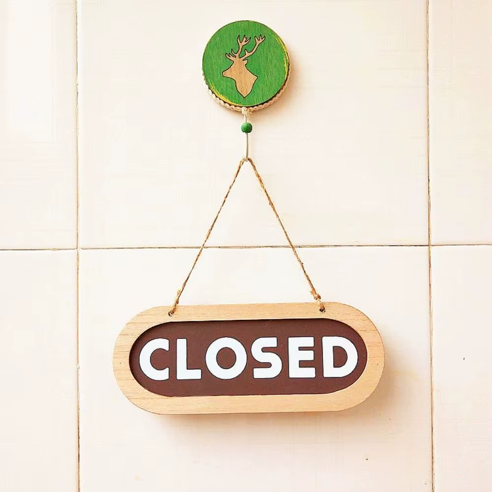Panneau de porte double face en bois avec corde