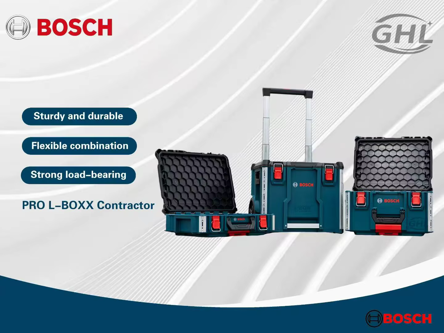 Boîte à outils empilable multifonctionnelle BOSCH importée