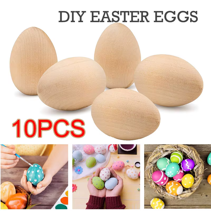 Oeufs de pâques en bois