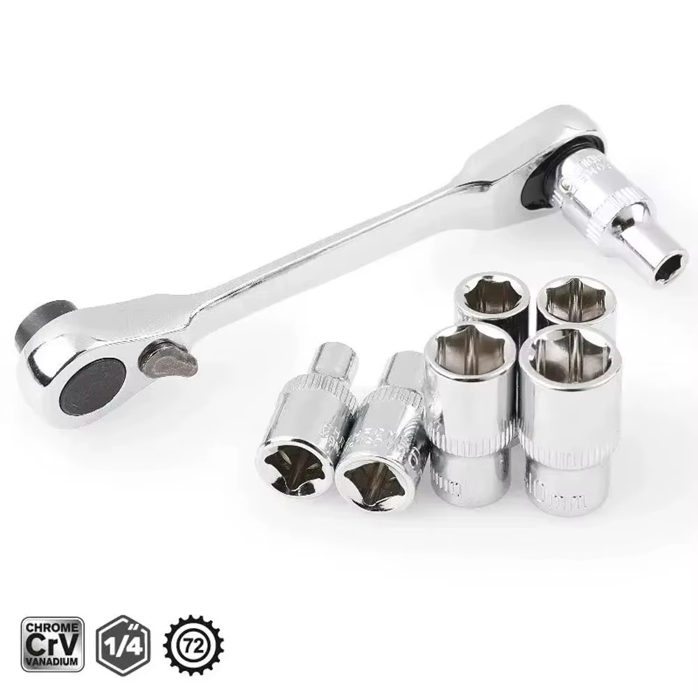 Rafford Mini aigus 1/4 clé à cliquet Double extrémité clé