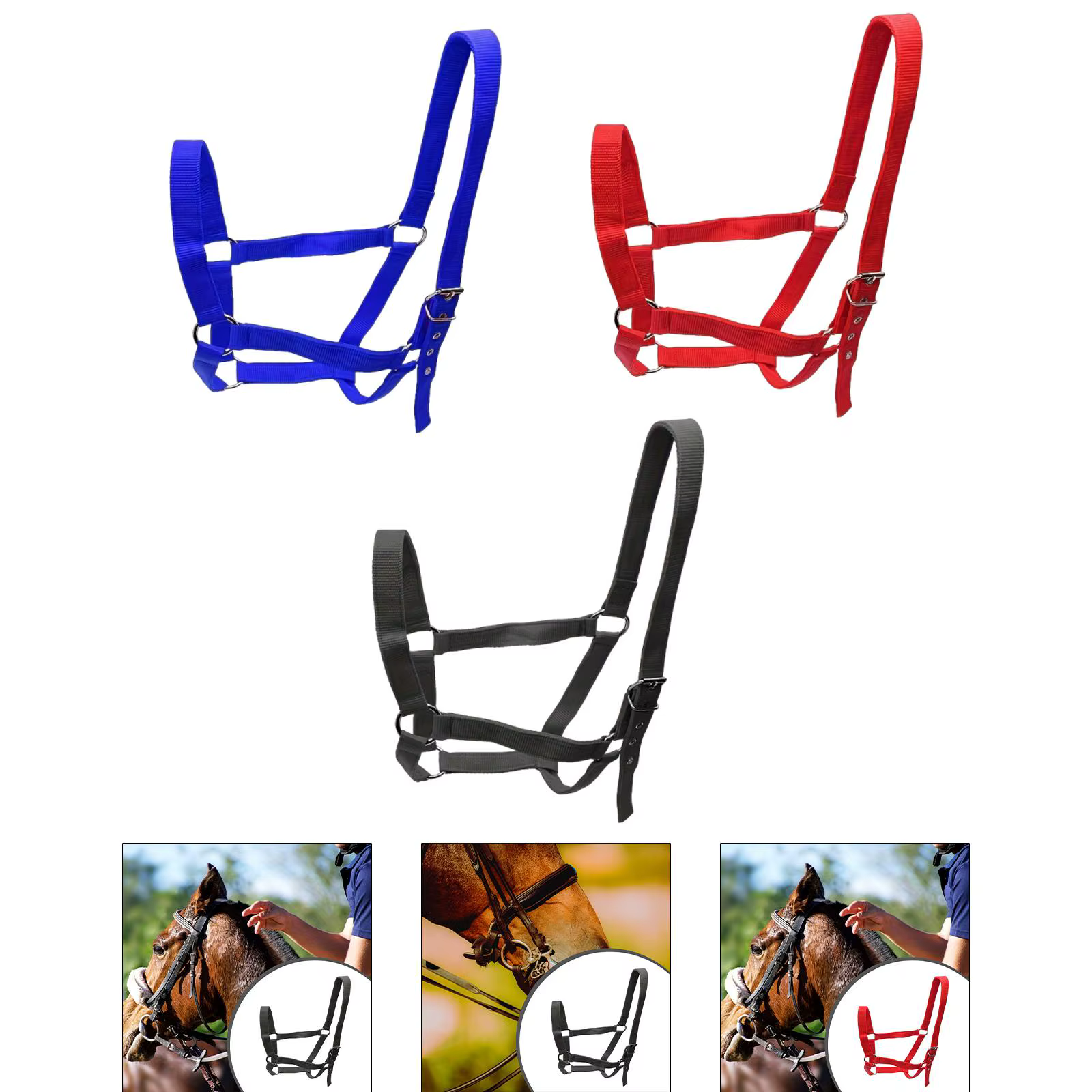 Harnais de corde d'entraînement de licou de cheval Durable, bride réglable pour l'équitation de poney de Cowboy de prairie