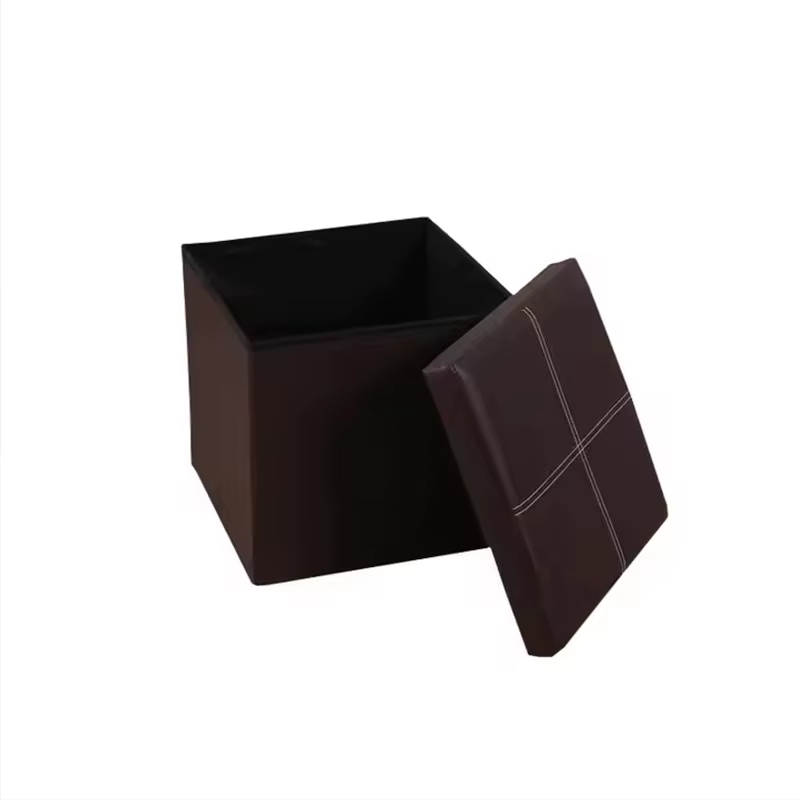 Organisateur de rangement en cuir tabouret créatif repose-pieds