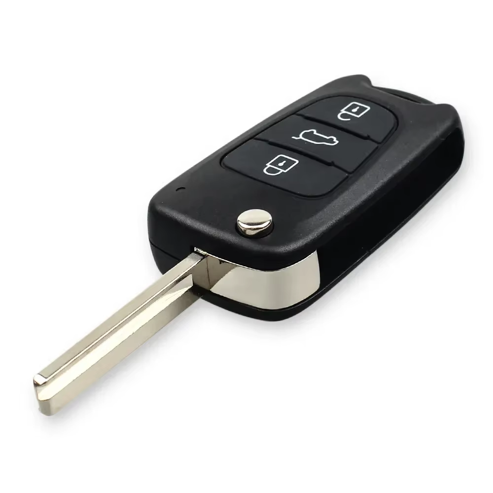 KEYYOU pour Hyundai I20 I30 IX35 I35 Accent Kia Picanto Sportage K5 3 boutons pliant étui pour clé de voiture à distance