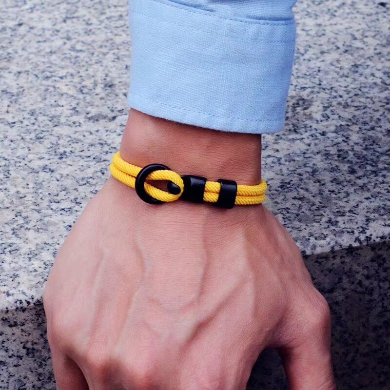 Bracelet en corde pour hommes, Double couche, pour Camping en plein air, accessoires de survie, paracorde, cadeau pour lui