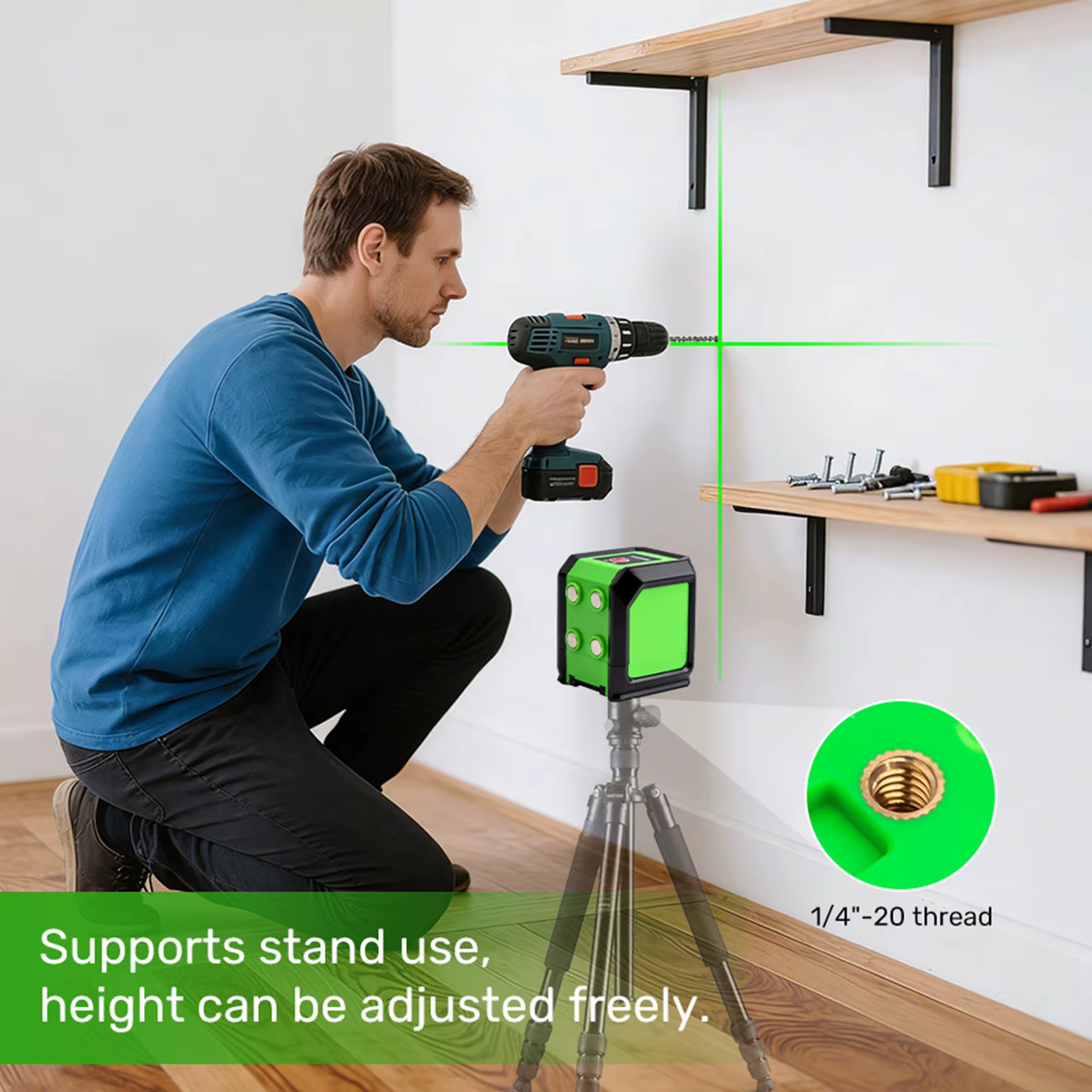 Niveau laser 2 lignes croisées vert