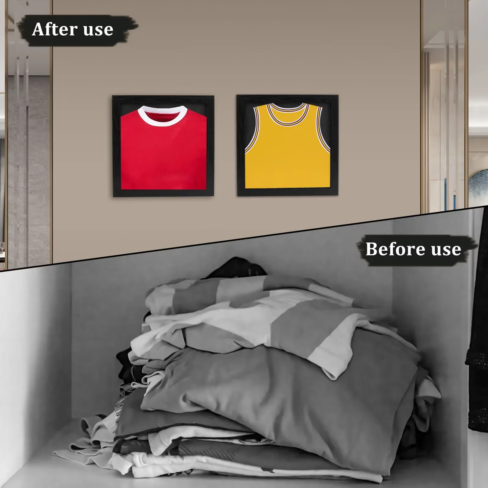 Cadre de présentation mural multifonctionnel pour maillots et objets de collection