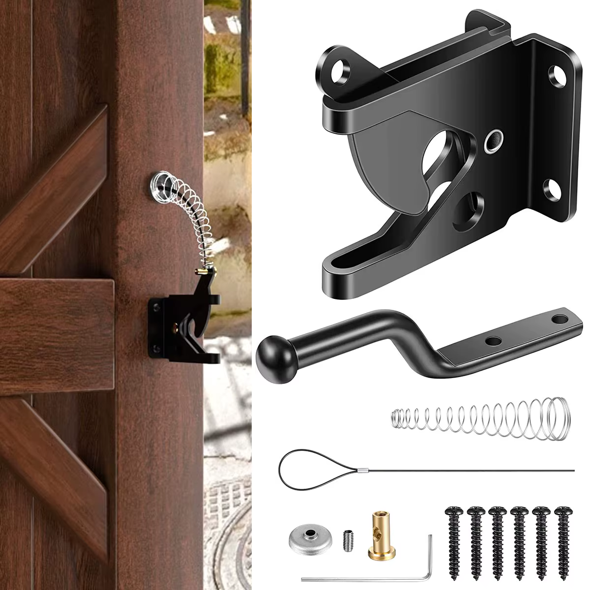 Loquet de porte autobloquant en acier au carbone