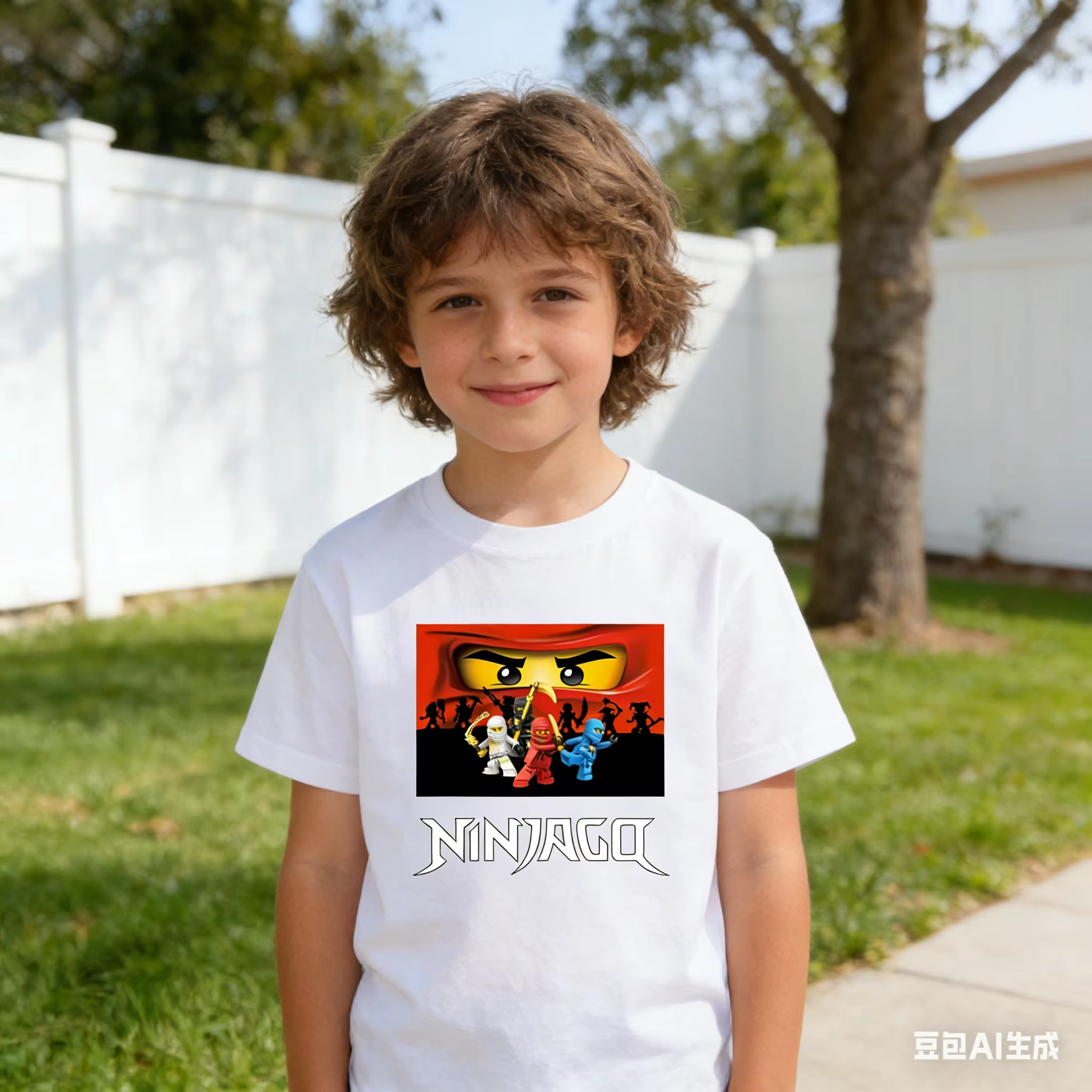 T-shirt N-Ninjago P-Phantom Ninja, plusieurs tailles, impression numérique, Lego Ninja Anime, mélange de coton, manches courtes, été, garçon et fille
