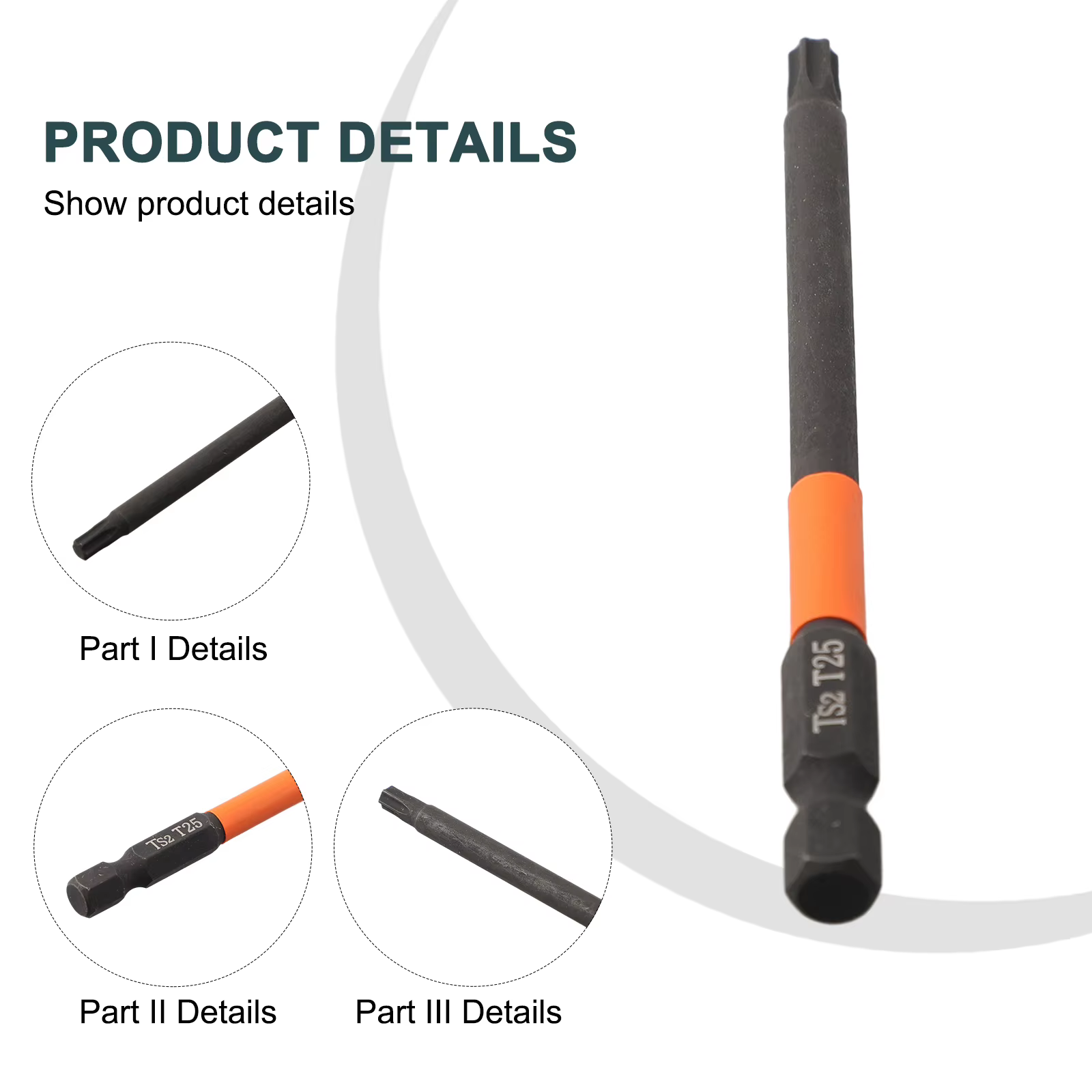 Mèche de tournevis Torx 1/4 en effet Foret à tige hexagonale T10-T40 magnétique 100mm pour outils électriques