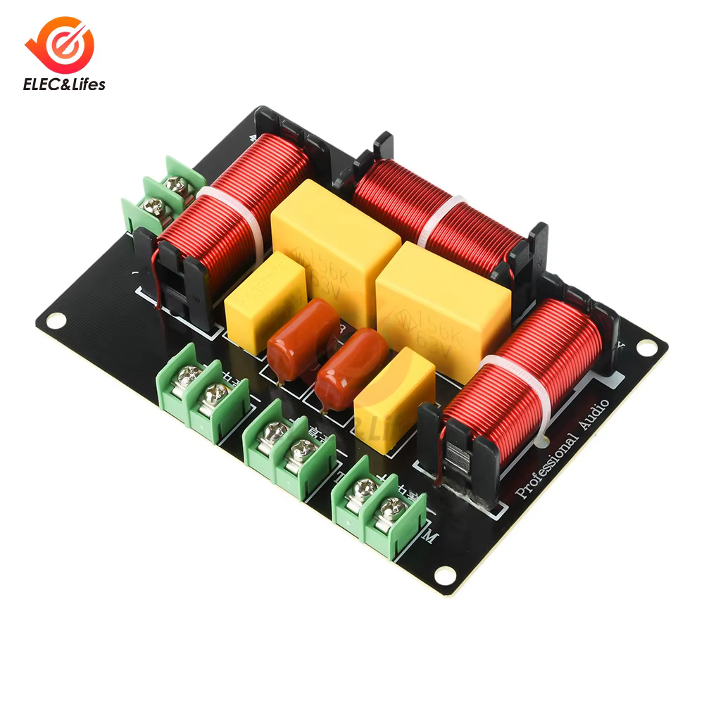 Crossover audio 3 voies, 1 tweeter, 2 médiums, 200W, points de fréquence 5300Hz/5500Hz, installation facile pour haut-parleur HIFI, home cinéma, DIY