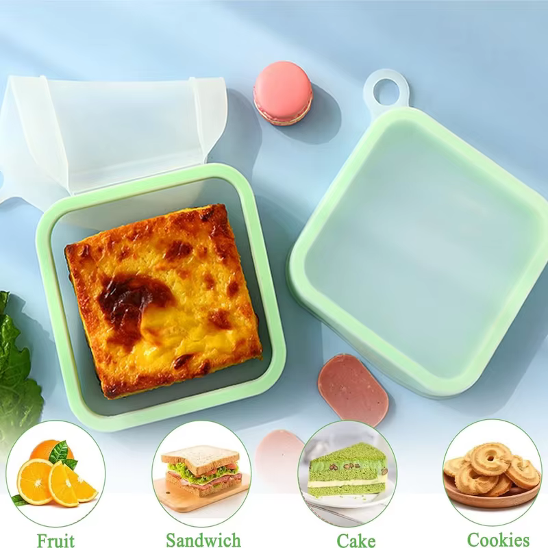 Boîte à Bento à Sandwich en Silicone avec poignée