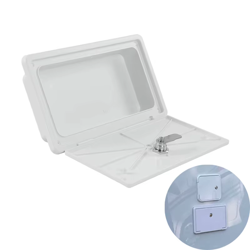 Trappe avec boîte de rangement et serrure ABS blanc étanche RV caravane hayon pour camping-car extérieur RV bateaux marins accessoires
