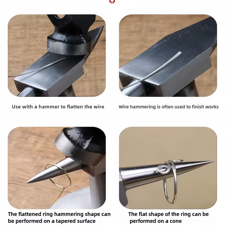 Enclume de corne professionnelle-bloc de banc de fabrication de bijoux pour la martelage d'anneaux en or/argent/cuivre et l'artisanat en métal bricolage