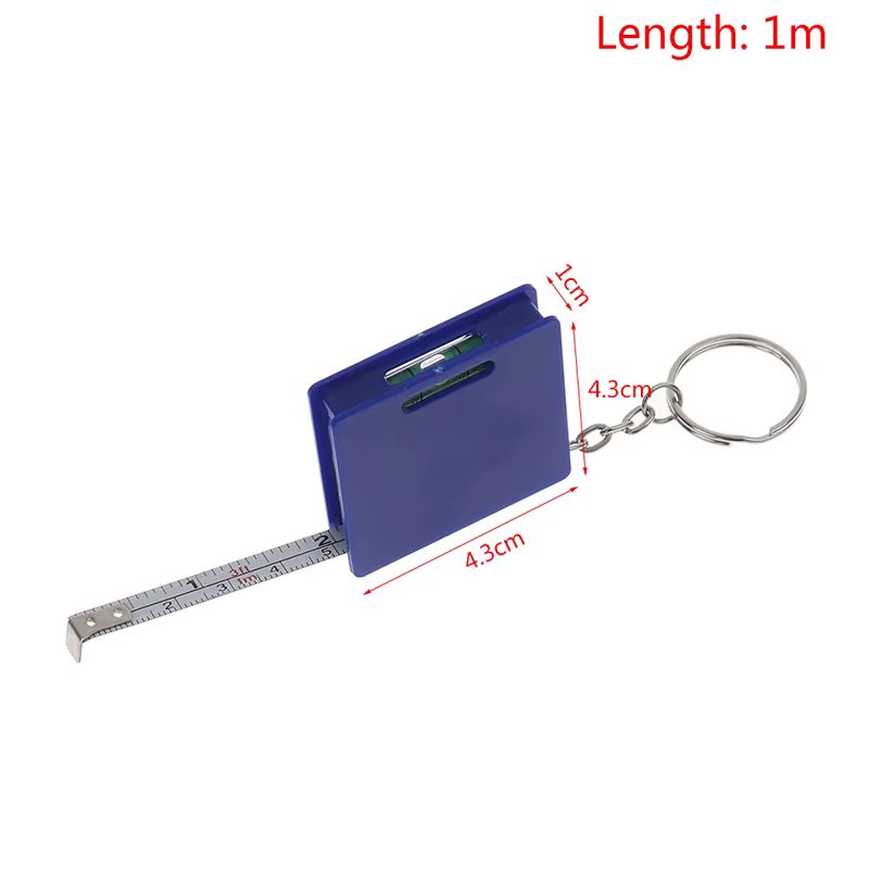 Mini Mètre Ruban Porte-clés avec Bulle Horizontale