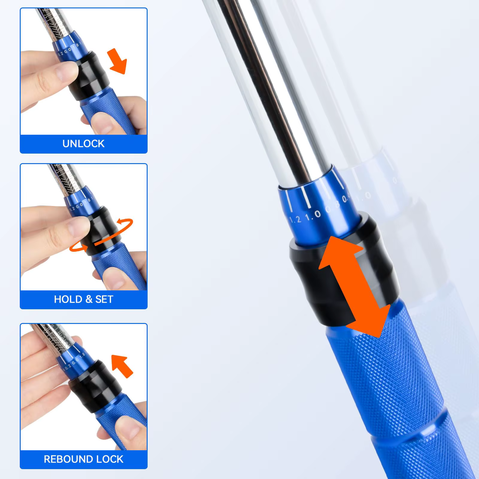 Clé dynamométrique Rafford 1/4 pouce 2-24 Nm avec tête à cliquet réversible 72 dents