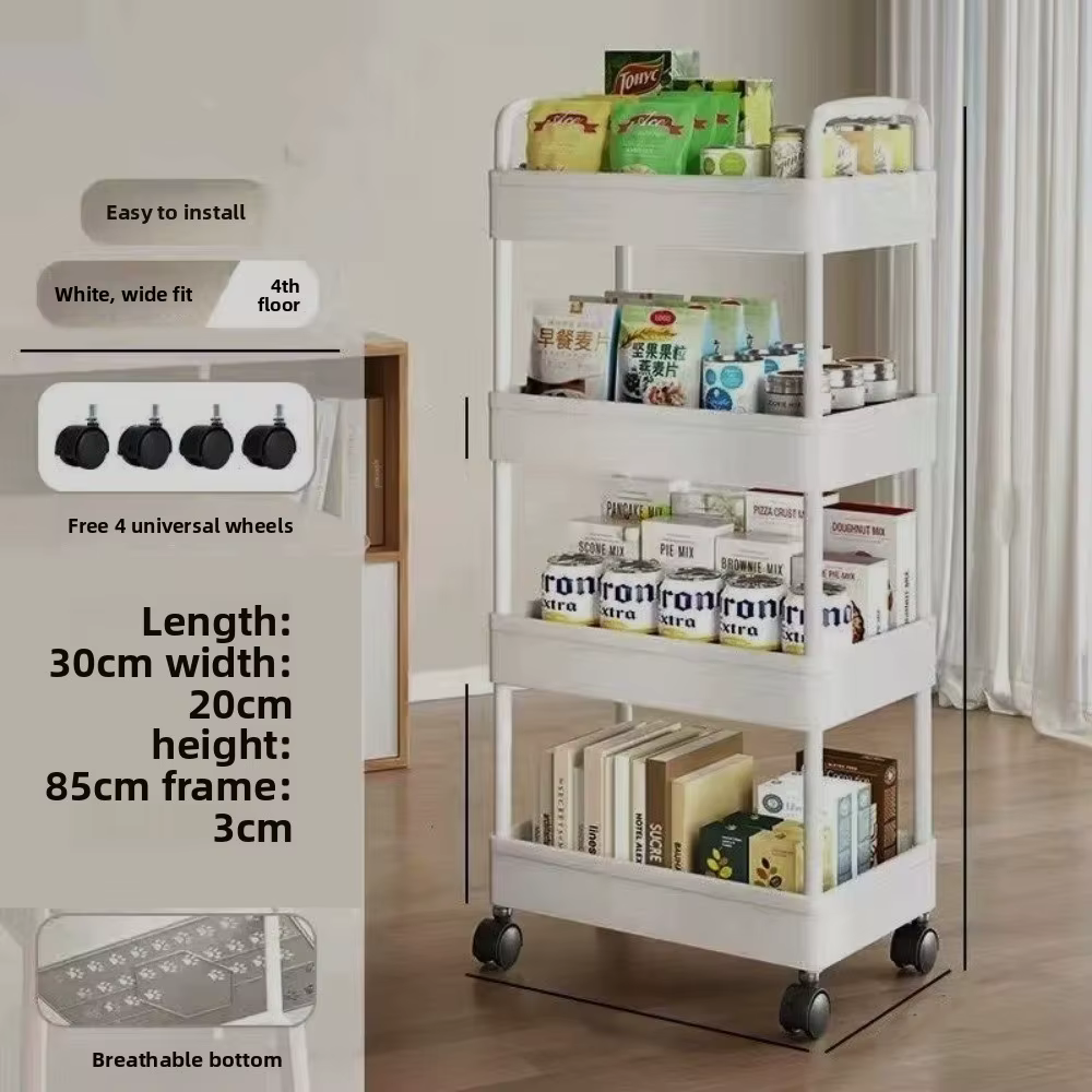 Étagère de rangement multifonctionnelle blanche à 5 niveaux