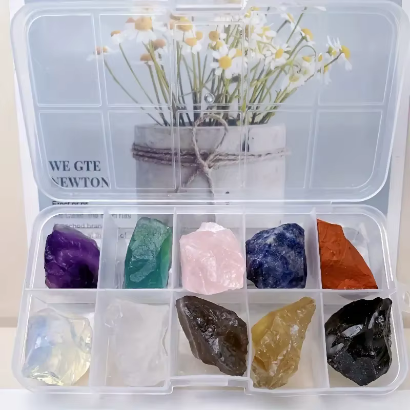 Ensemble de pierres précieuses énergétiques en cristal naturel brut