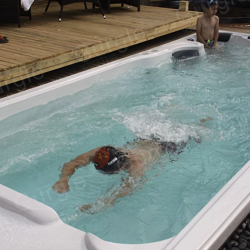 Piscine de nage extérieure sur mesure de 7,5 m, spa jacuzzi pour jardin et usage commercial