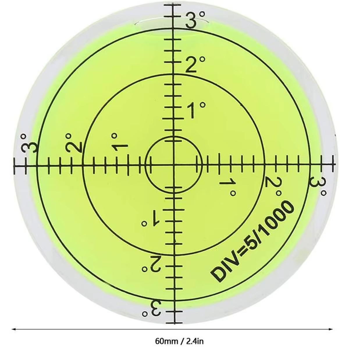 Petit niveau à bulle rond de 60 mm de diamètre