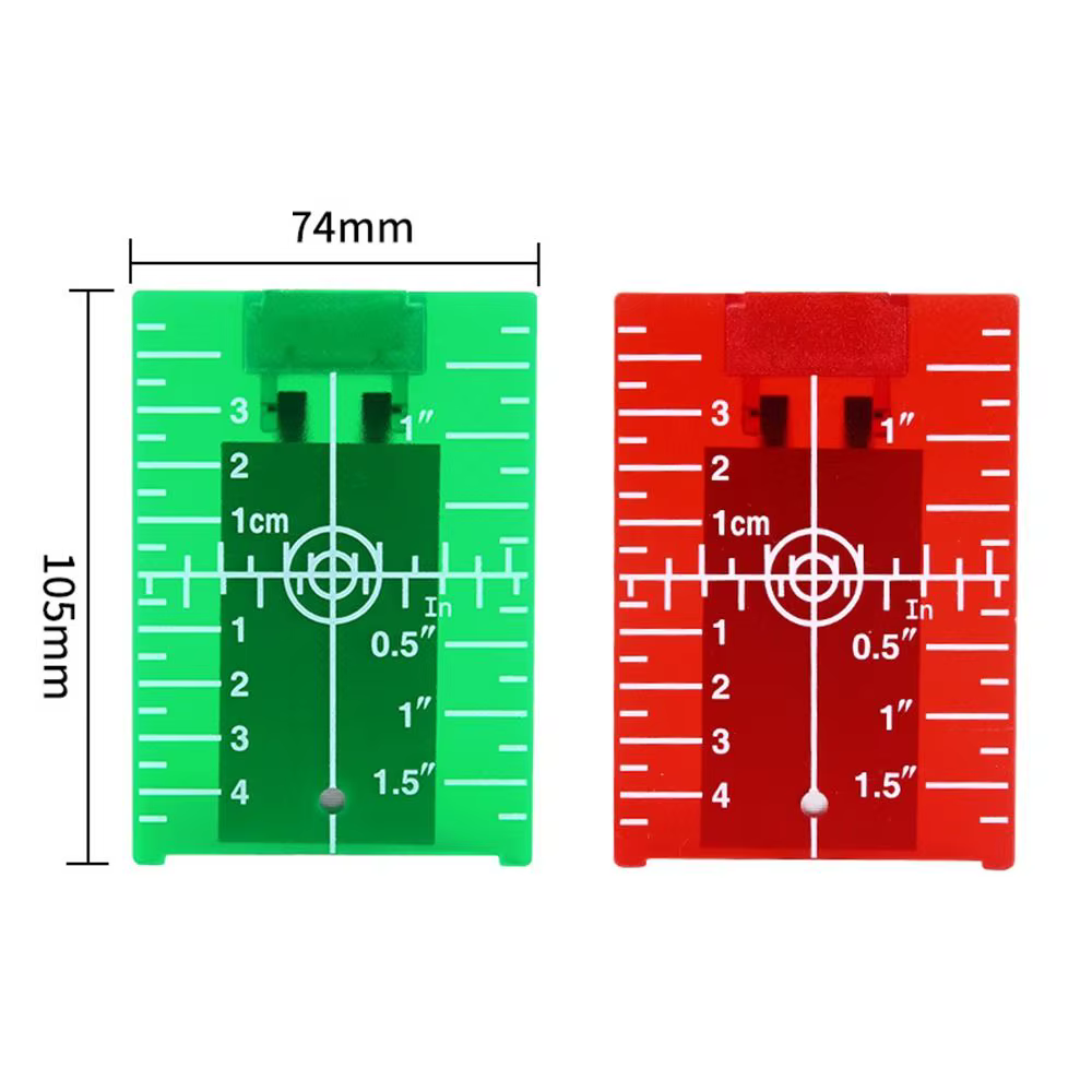 2 pièces Plaque de visée laser rouge/vert à double échelle verticale/horizontale