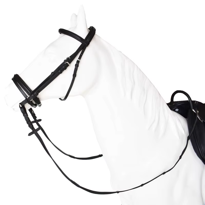 Marseille à cheval Mariée en cuir anglaise avec ensemble de rein antidérapant Ensemble de rein de bride sûr et confortable