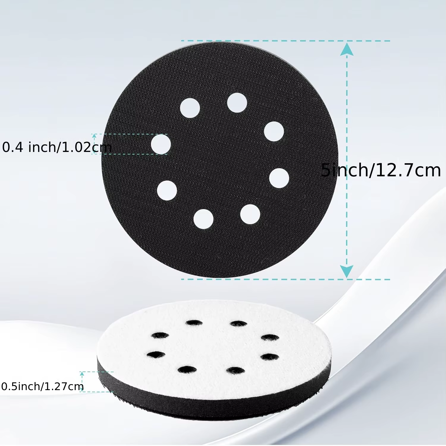 Tampon d'interface de ponceuse orbitale de 5 pouces/125mm et disque de ponçage