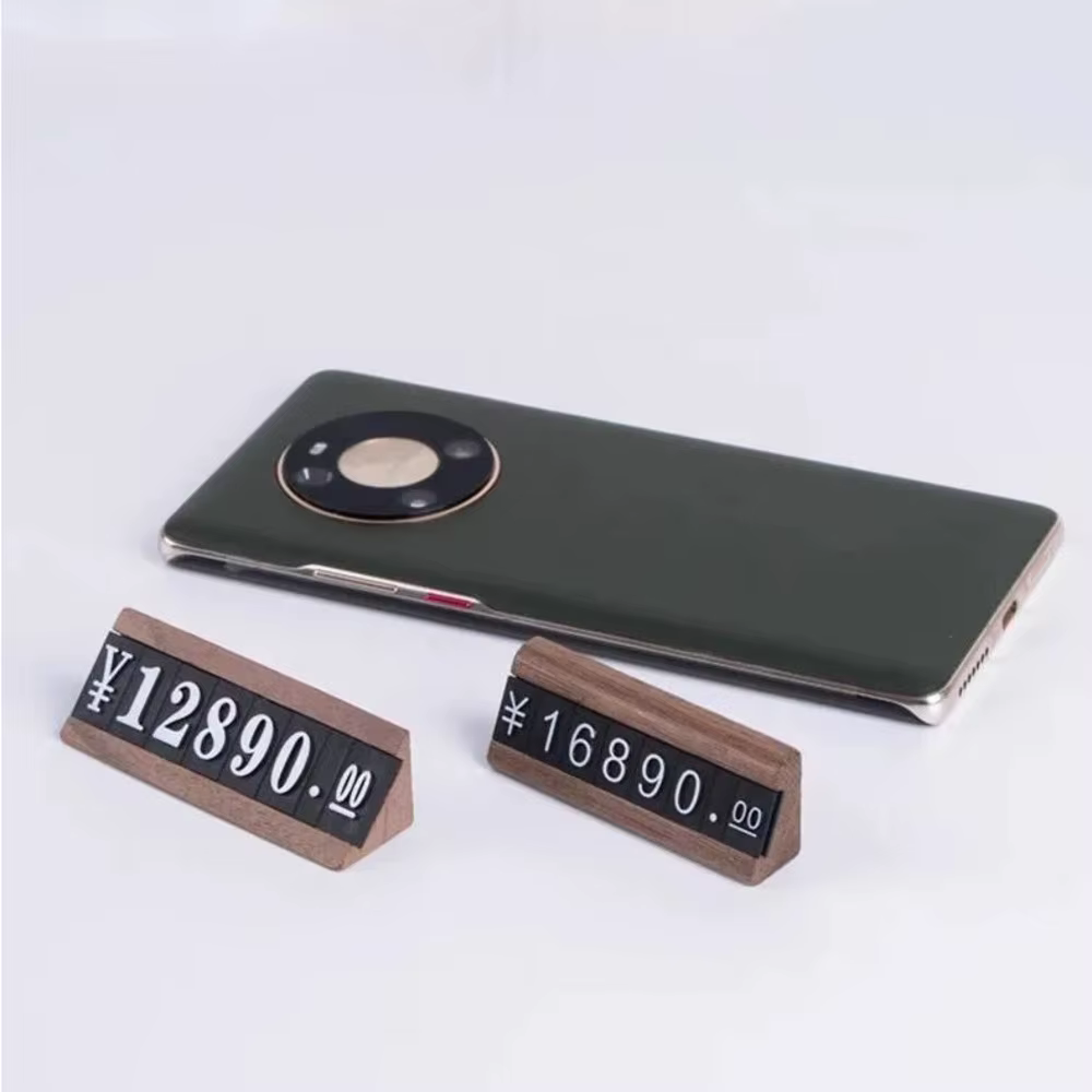 10 ensembles/boîte bijoux montre boutique numérique en plastique Base en bois prix Cubes étiquette petit