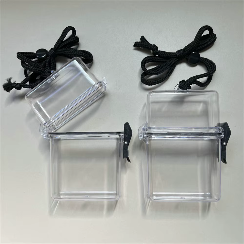 Boîte de rangement transparente avec corde