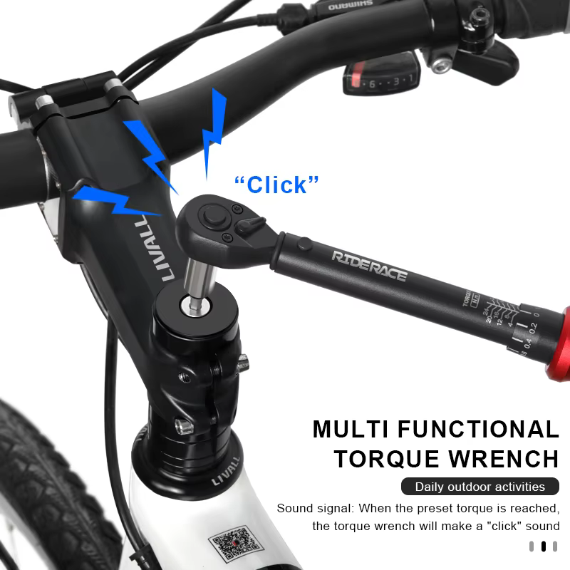 RIDERACE jeu de clés dynamométriques de vélo 18 pièces 1/4 "2-24Nm double Direction