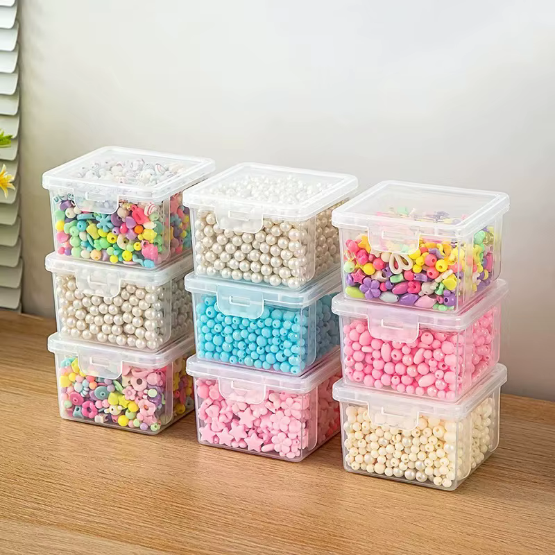 Boîte de rangement multifonctionnelle en plastique transparent pour outils de couture