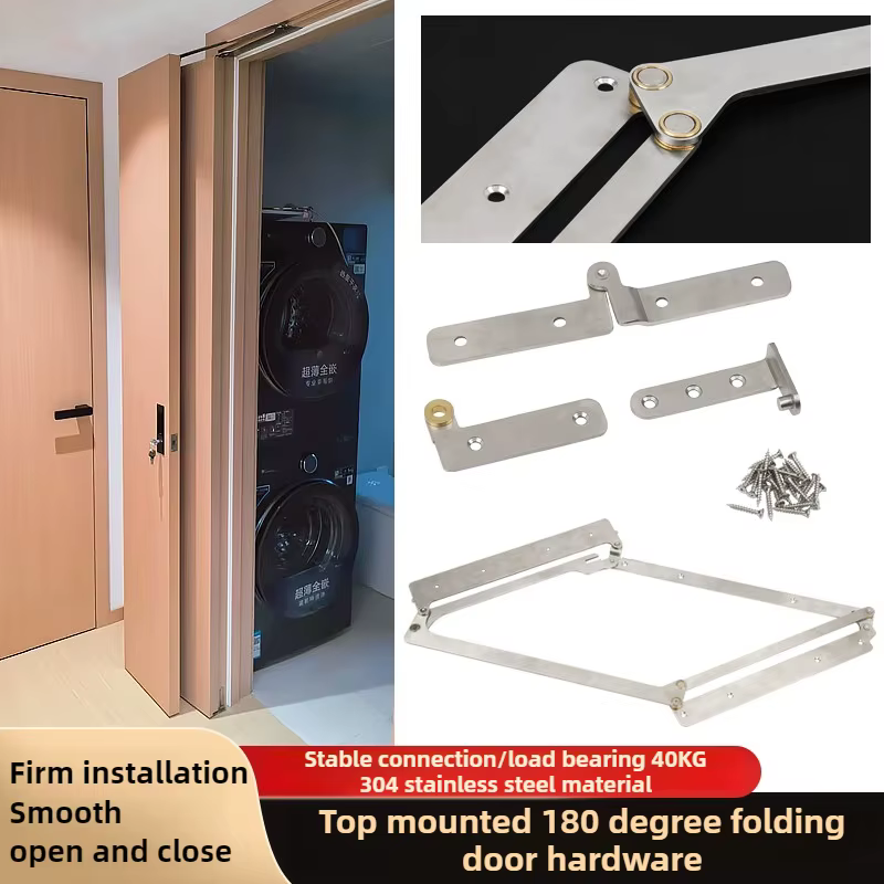 Quincaillerie de porte pliante à 180 degrés montée sur le dessus
