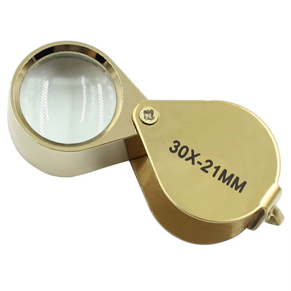 Loupe de poche pliable 30X 21MM en métal pour bijoux