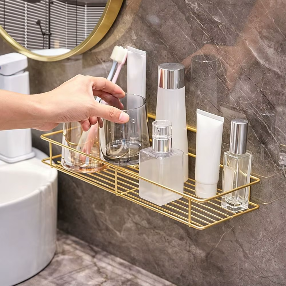 Étagère de rangement murale en métal pour salle de bain