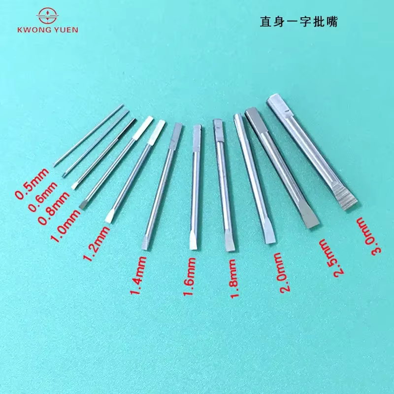 Outils d'entretien de montres : Tournevis à tête plate et corps droit