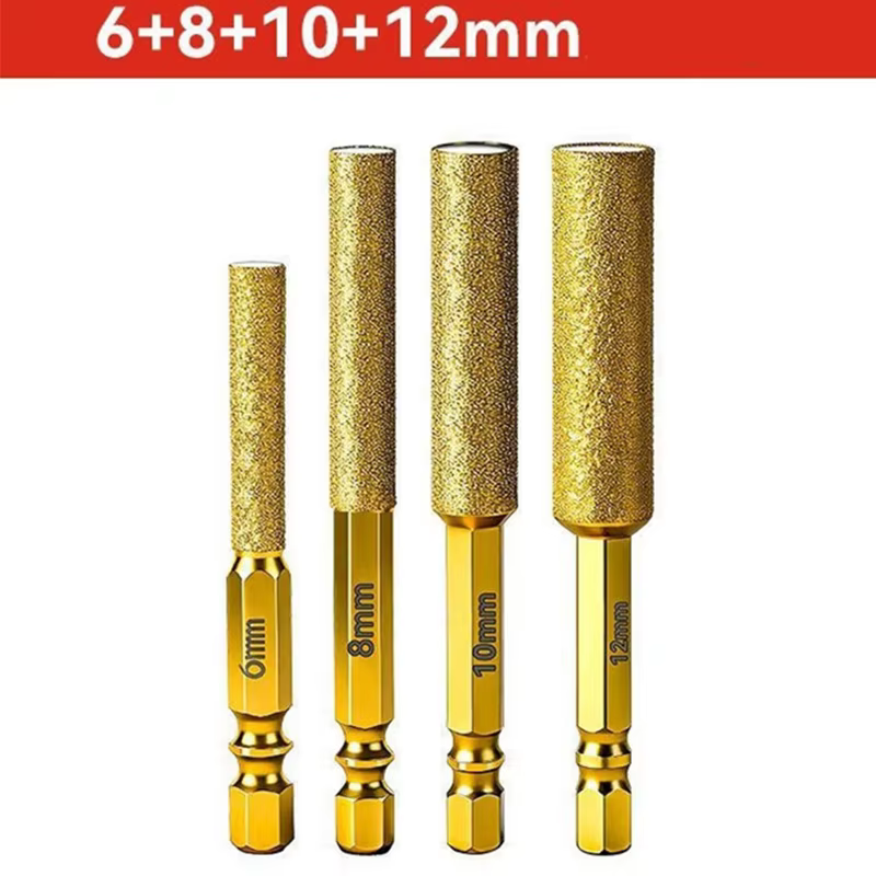 D6 8 10 12 4 pièces forets à noyau de diamant filetage de forage à sec tige hexagonale foret