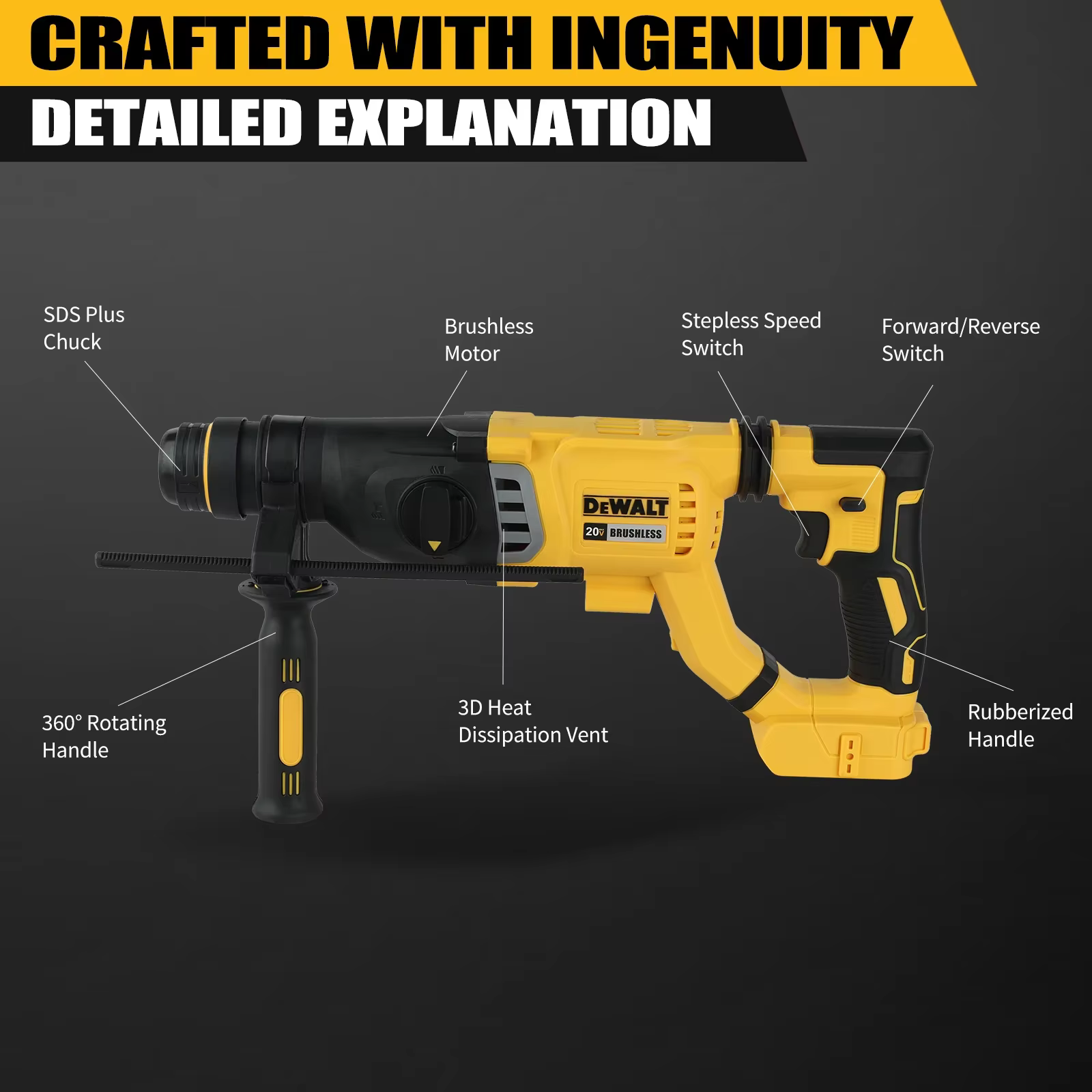 Marteau perforateur rotatif sans fil DEWALT SDS