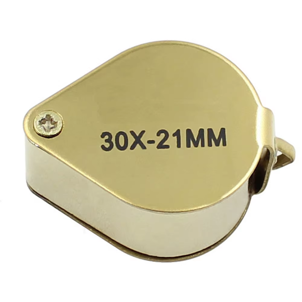 Loupe de poche pliable 30X 21MM en métal pour bijoux