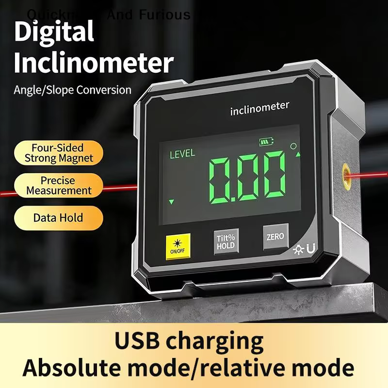 【T】 Instrument laser à affichage numérique magnétique 4 faces